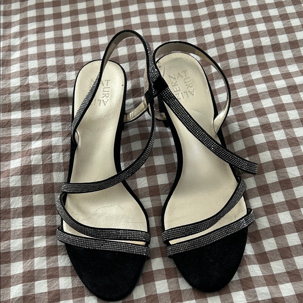 Naturalizer Black Strappy Heels